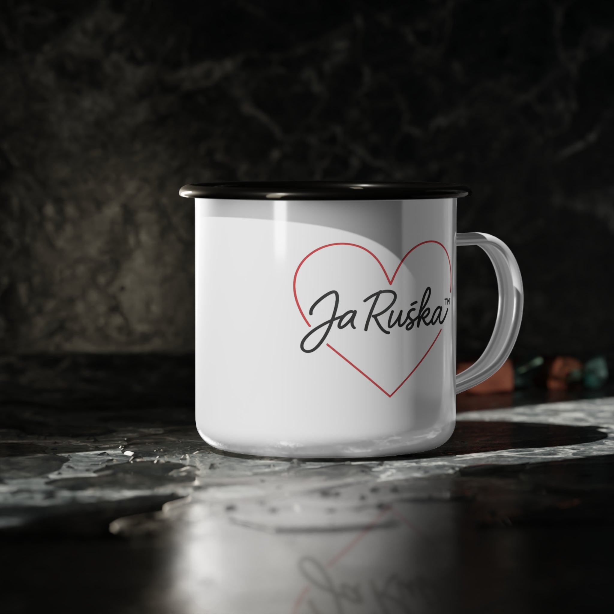 Campfire Enamel Cup with Funny Design, Motivational Mug, Outdoor Adventure Drinkware, Gift for Camp Lovers, Unique Camping Cup