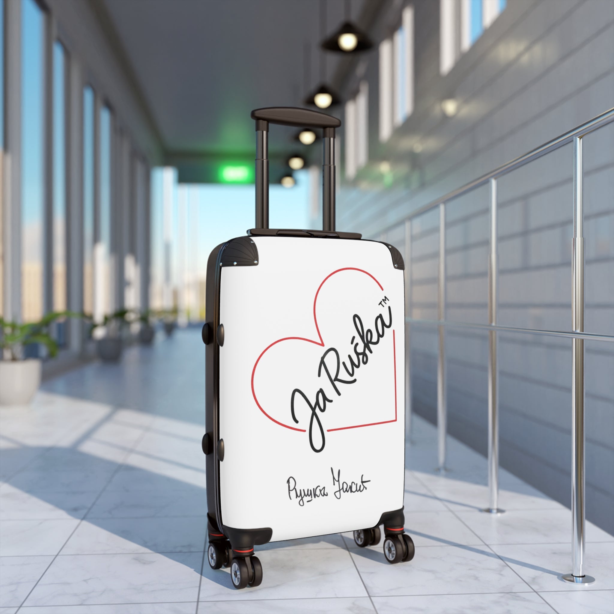 Stylish Travel Suitcase with Heart Design, Luggage, Travel Gear, Gift for Travelers, Love for Adventure, Heartbeat Suitcase