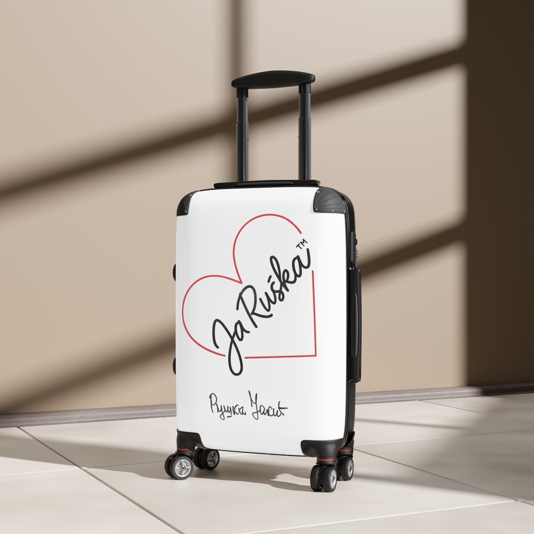 Stylish Travel Suitcase with Heart Design, Luggage, Travel Gear, Gift for Travelers, Love for Adventure, Heartbeat Suitcase