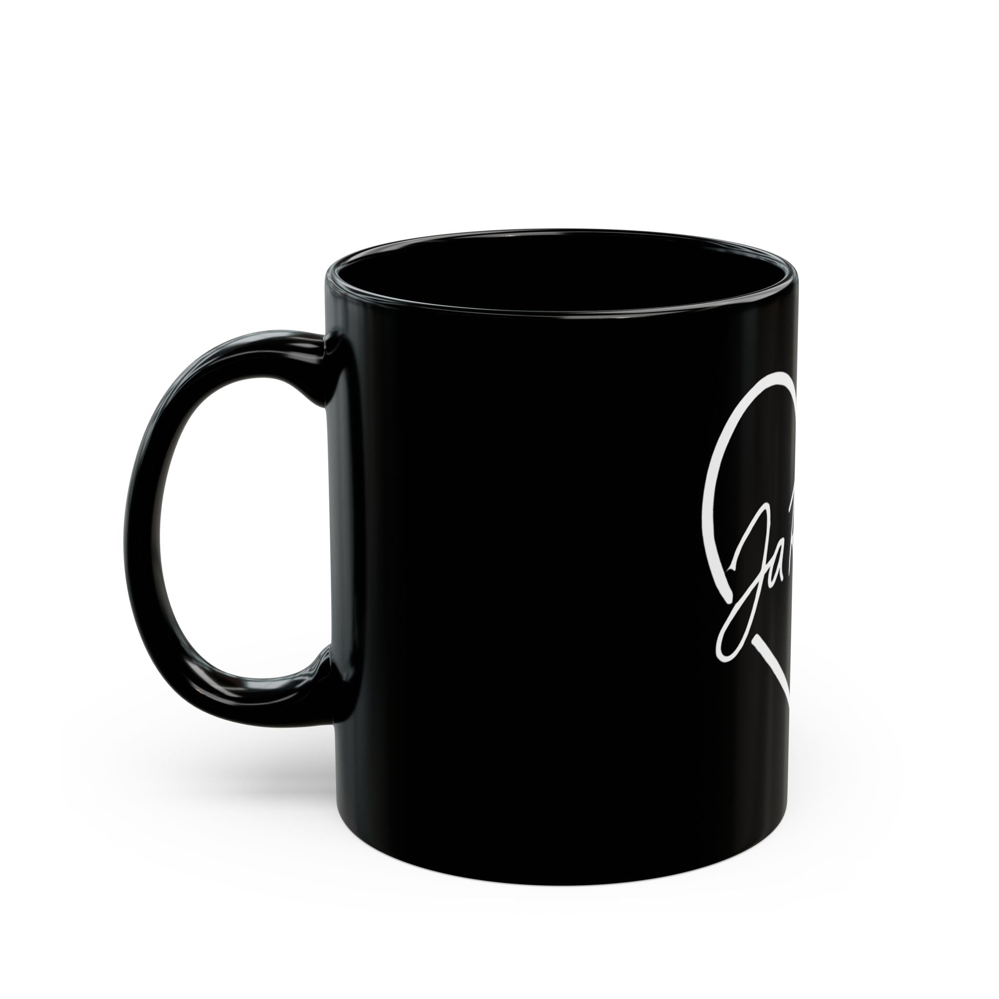 Heartfelt Black Mug - Ja Ruška Collection | Cute Coffee Cup, Gift for Friends, Home Decor, Valentine's Day, Love Theme