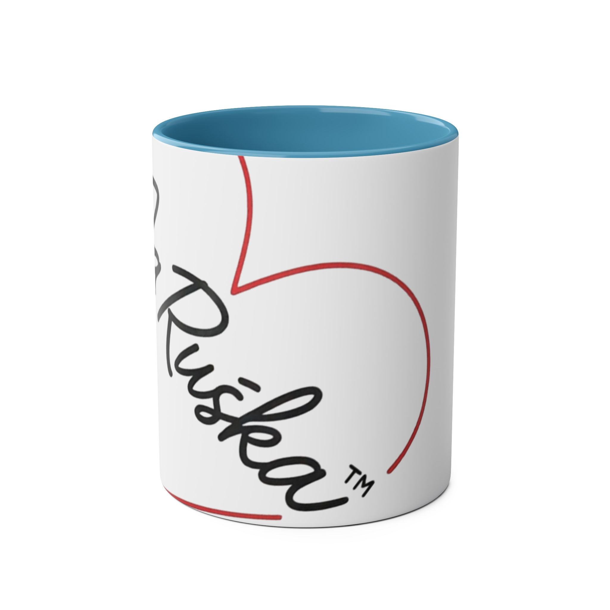 Two-Tone Coffee Mug with Heart Design, Ideal Gift for Coffee Lovers, Cute Office Decor, Personalized Drinkware, Home & Kitchen
