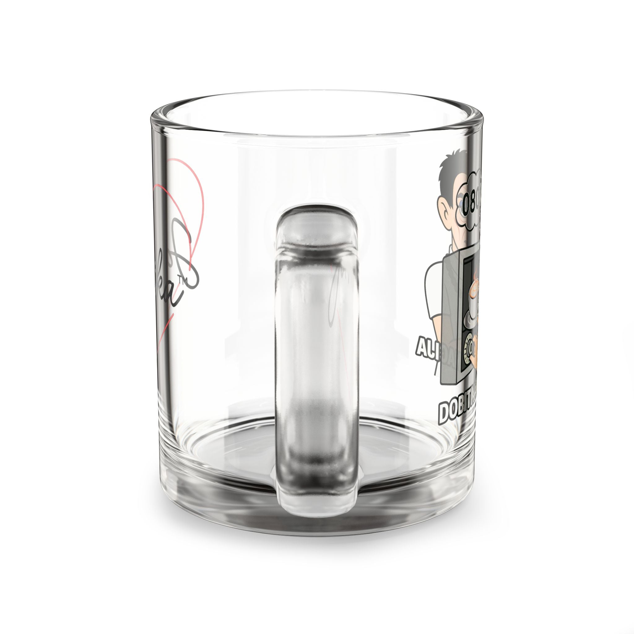 JA RUSKA Glass Coffee & Tea Mug – Motivational Quote “DONITNA KOMBINACIJA”