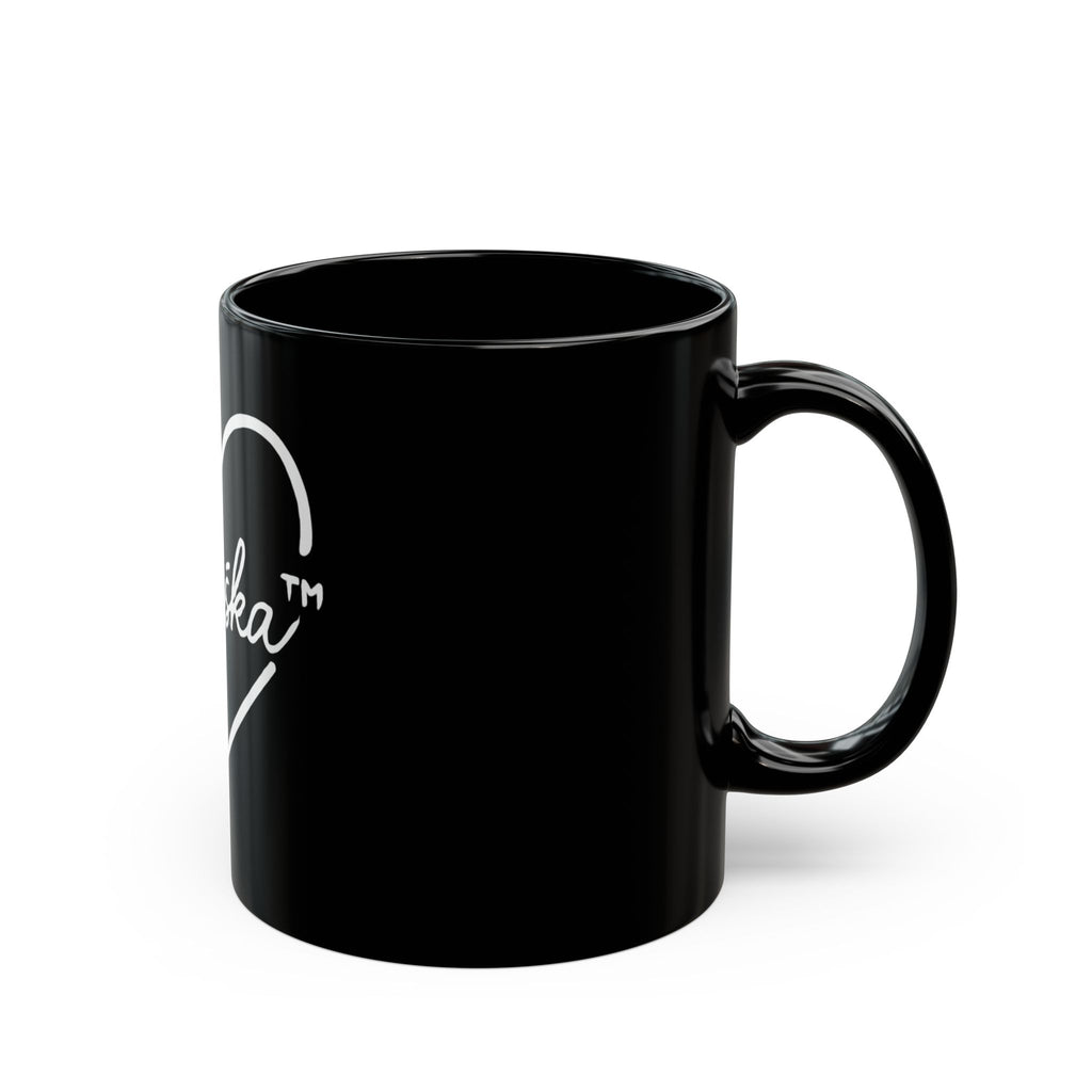 Heartfelt Black Mug - Ja Ruška Collection | Cute Coffee Cup, Gift for Friends, Home Decor, Valentine's Day, Love Theme