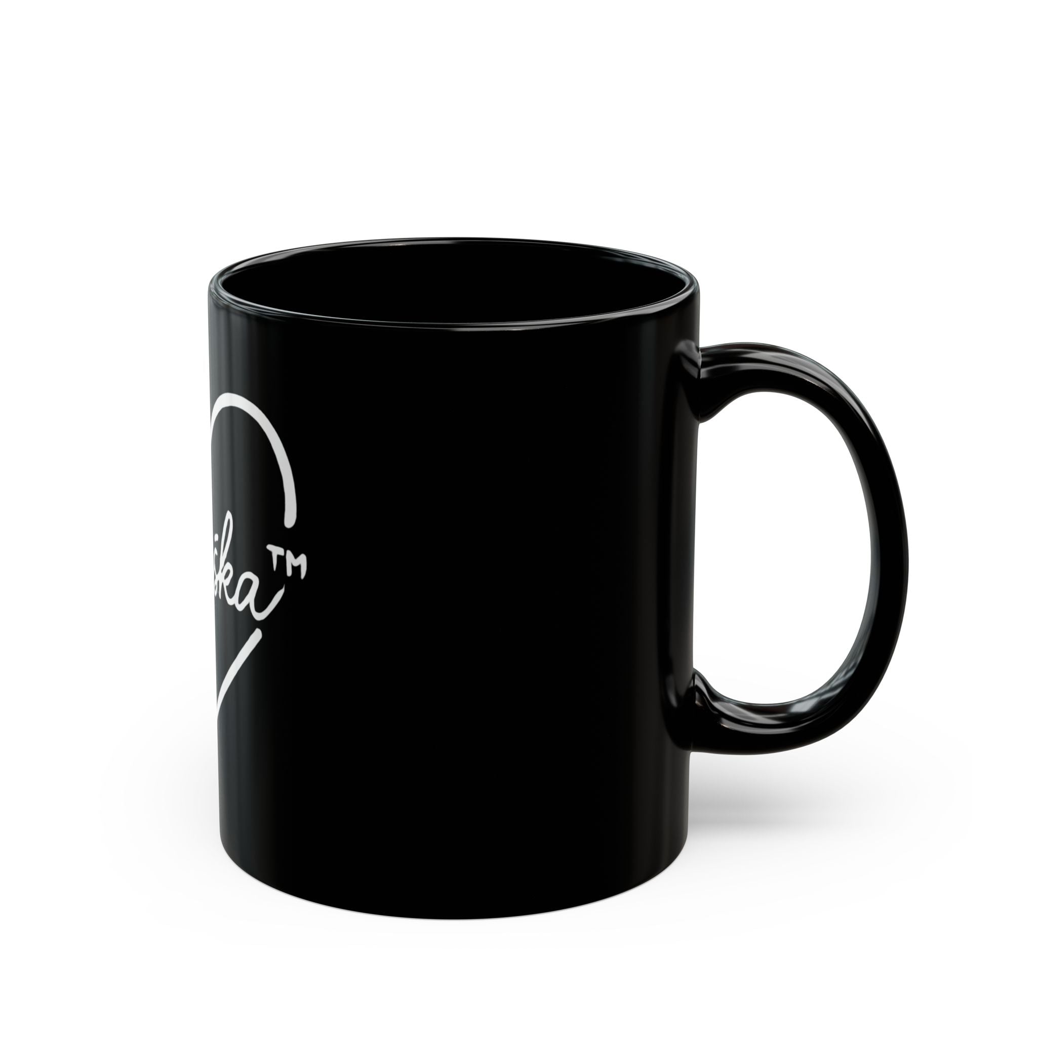 Heartfelt Black Mug - Ja Ruška Collection | Cute Coffee Cup, Gift for Friends, Home Decor, Valentine's Day, Love Theme