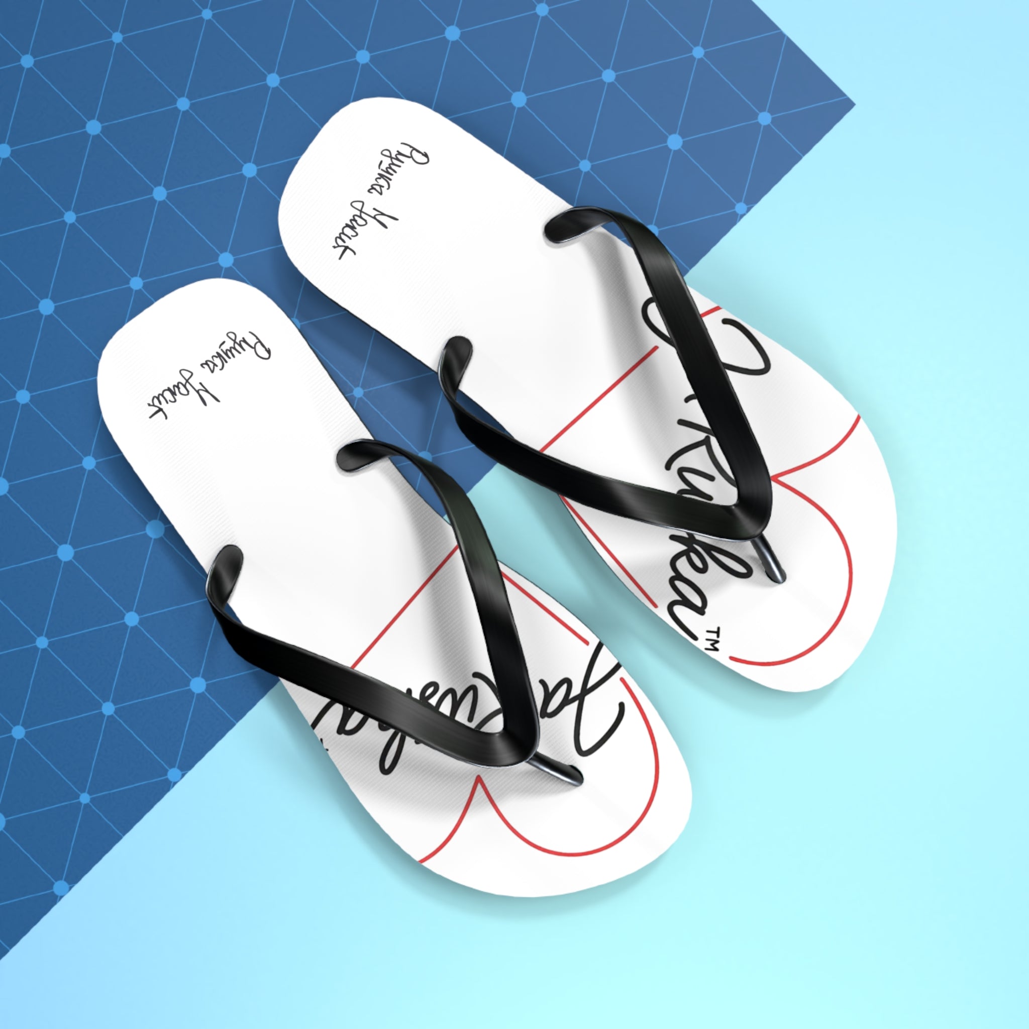 Stylish Heart Flip Flops | Summer Beach Footwear | Casual Sandals, Cute Vacation Shoes, Gift for Beach Lovers, Love-themed Slippers