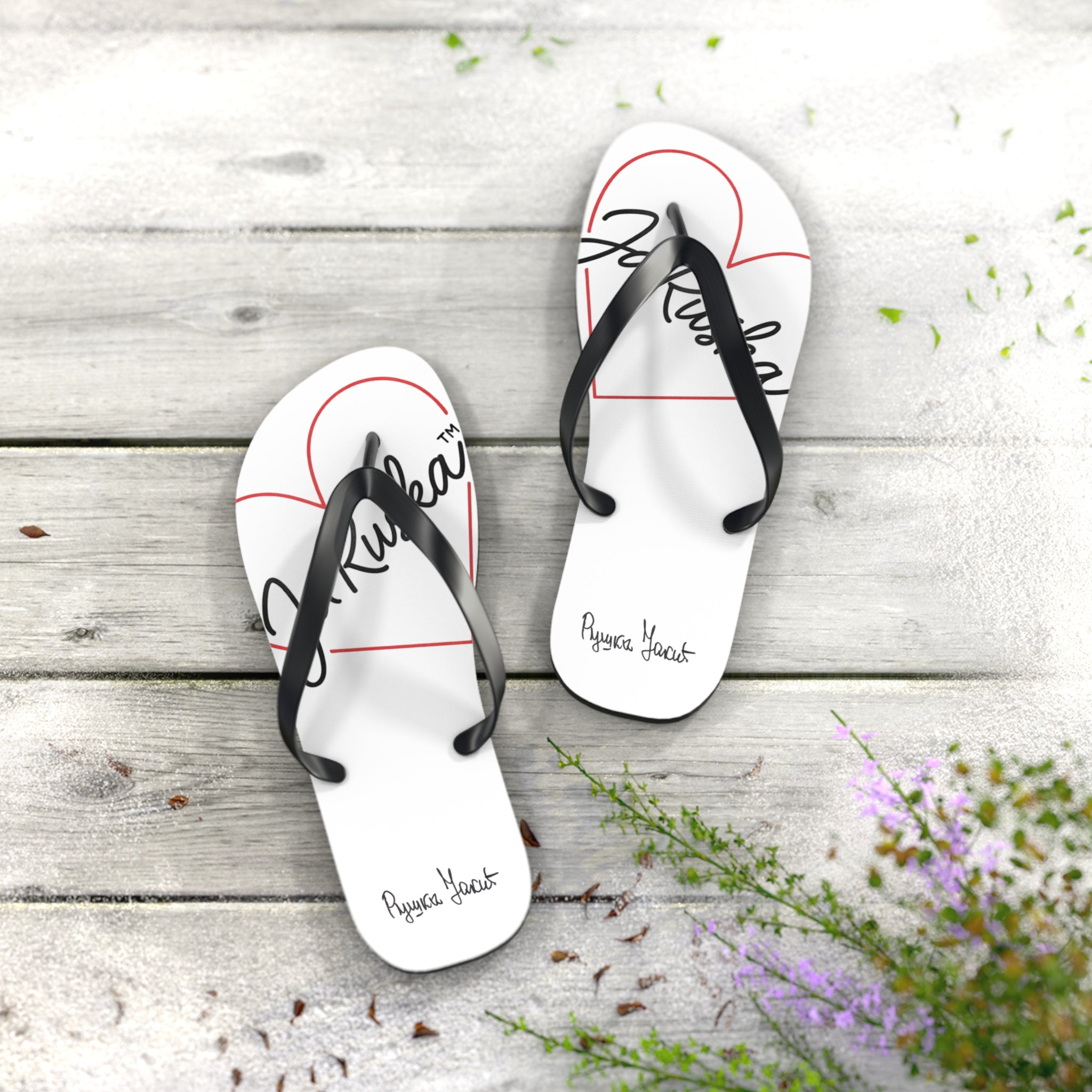 Stylish Heart Flip Flops | Summer Beach Footwear | Casual Sandals, Cute Vacation Shoes, Gift for Beach Lovers, Love-themed Slippers
