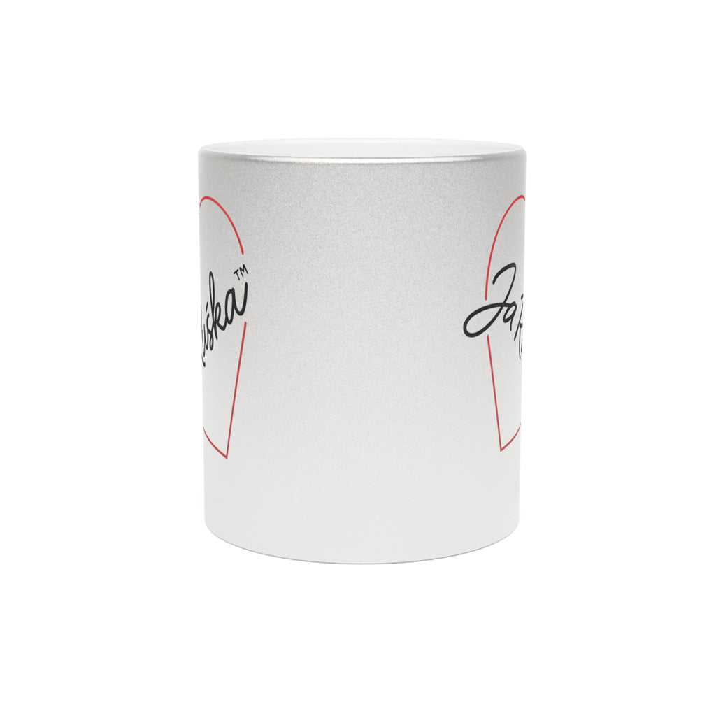 Metallic Heart Mug - Love Gift, Coffee Cup, Personalized, Anniversary/Birthday, Elegant Drinkware
