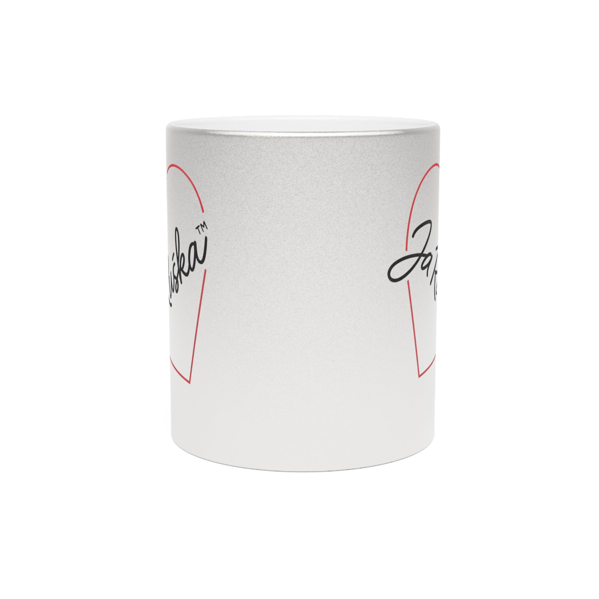 Metallic Heart Mug - Love Gift, Coffee Cup, Personalized, Anniversary/Birthday, Elegant Drinkware