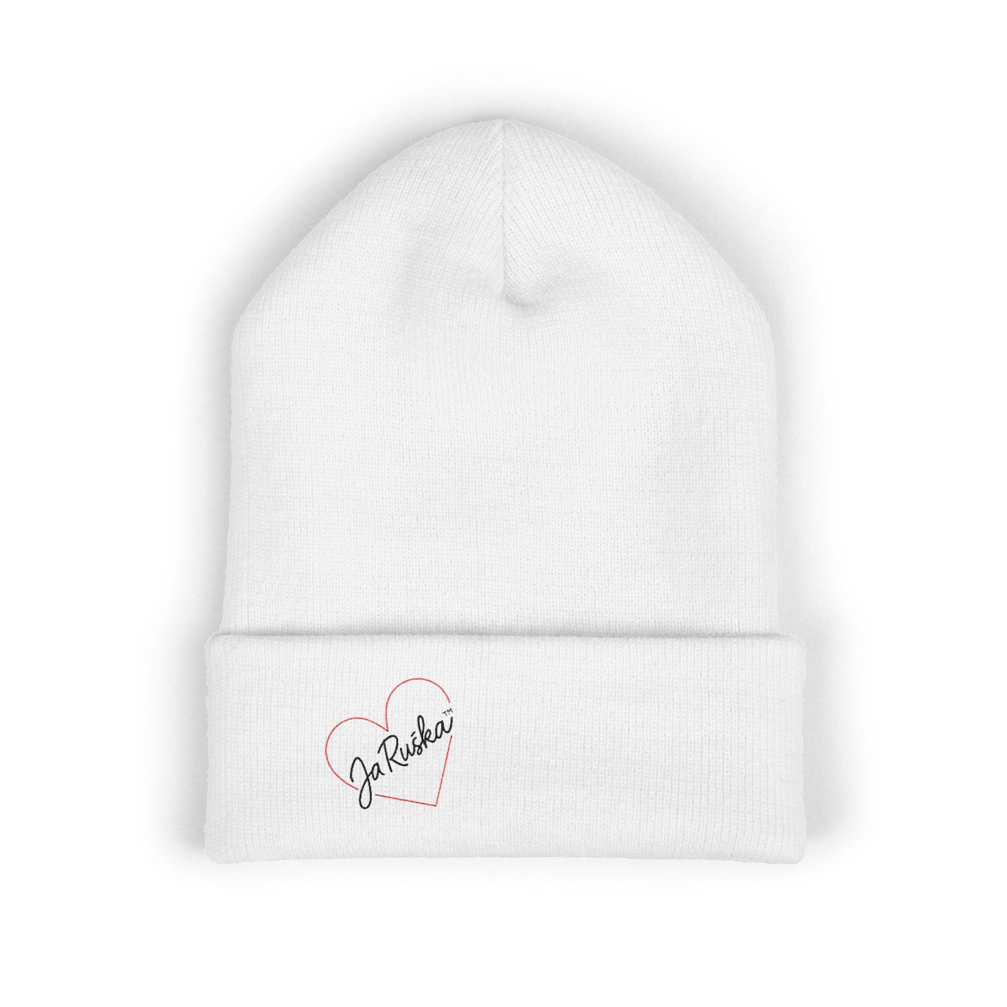 Classic Embroidered Cuffed Beanie | Cozy Winter Hat, Gift for Her, Love Hat, Fashion Accessory, Heart Design