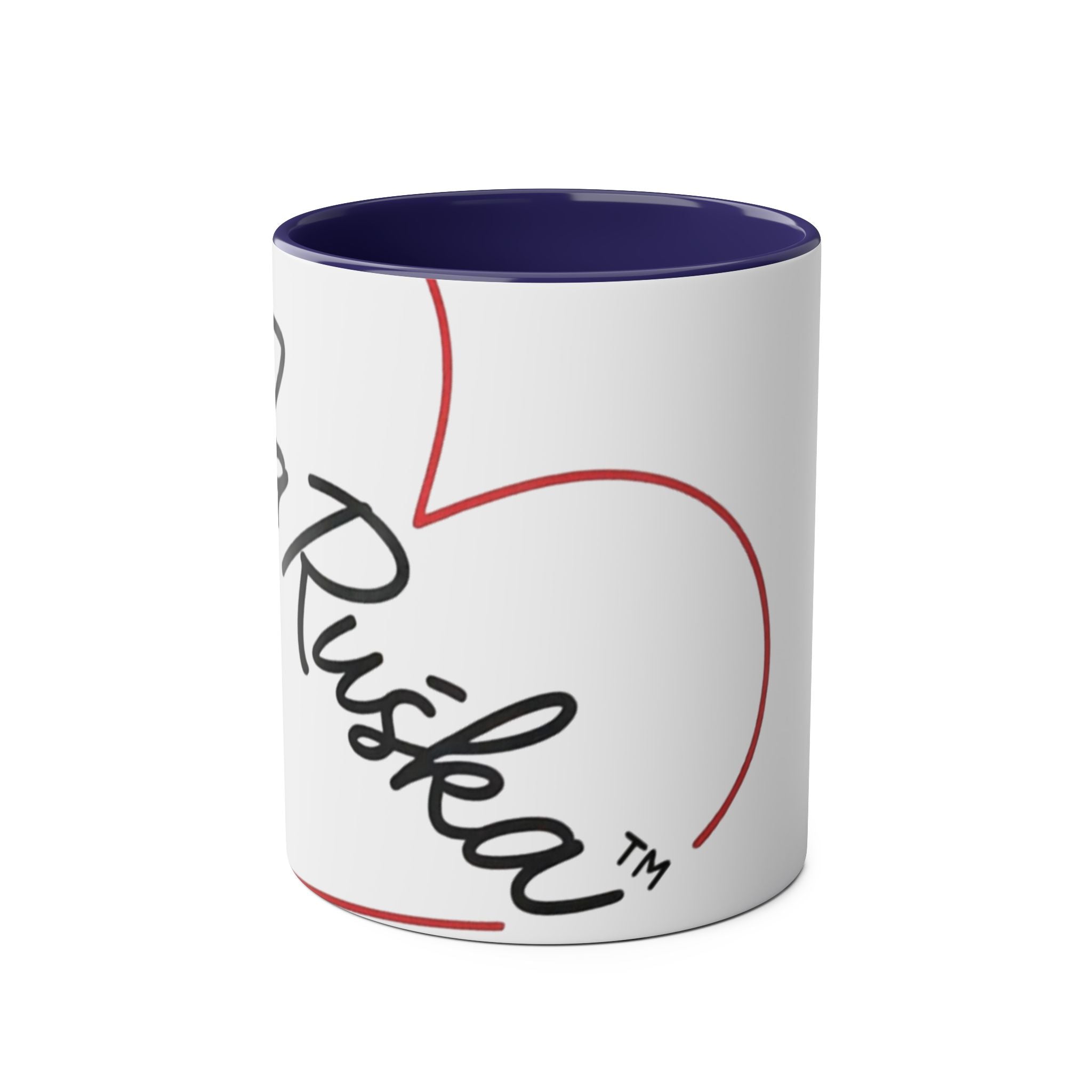 Two-Tone Coffee Mug with Heart Design, Ideal Gift for Coffee Lovers, Cute Office Decor, Personalized Drinkware, Home & Kitchen