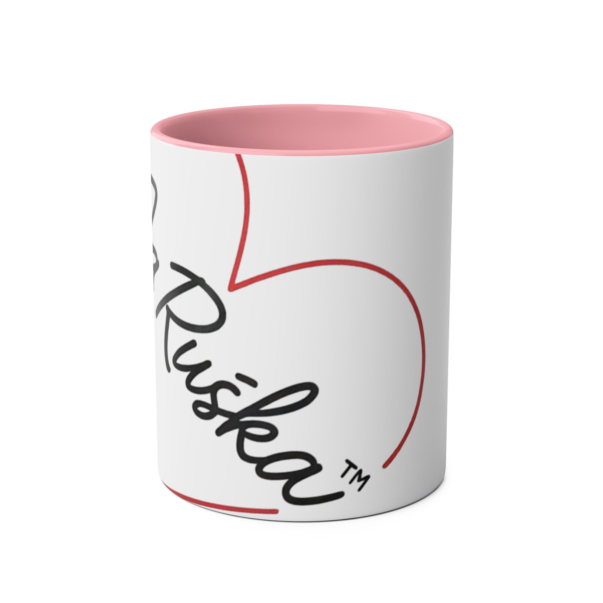 Two-Tone Coffee Mug with Heart Design, Ideal Gift for Coffee Lovers, Cute Office Decor, Personalized Drinkware, Home & Kitchen
