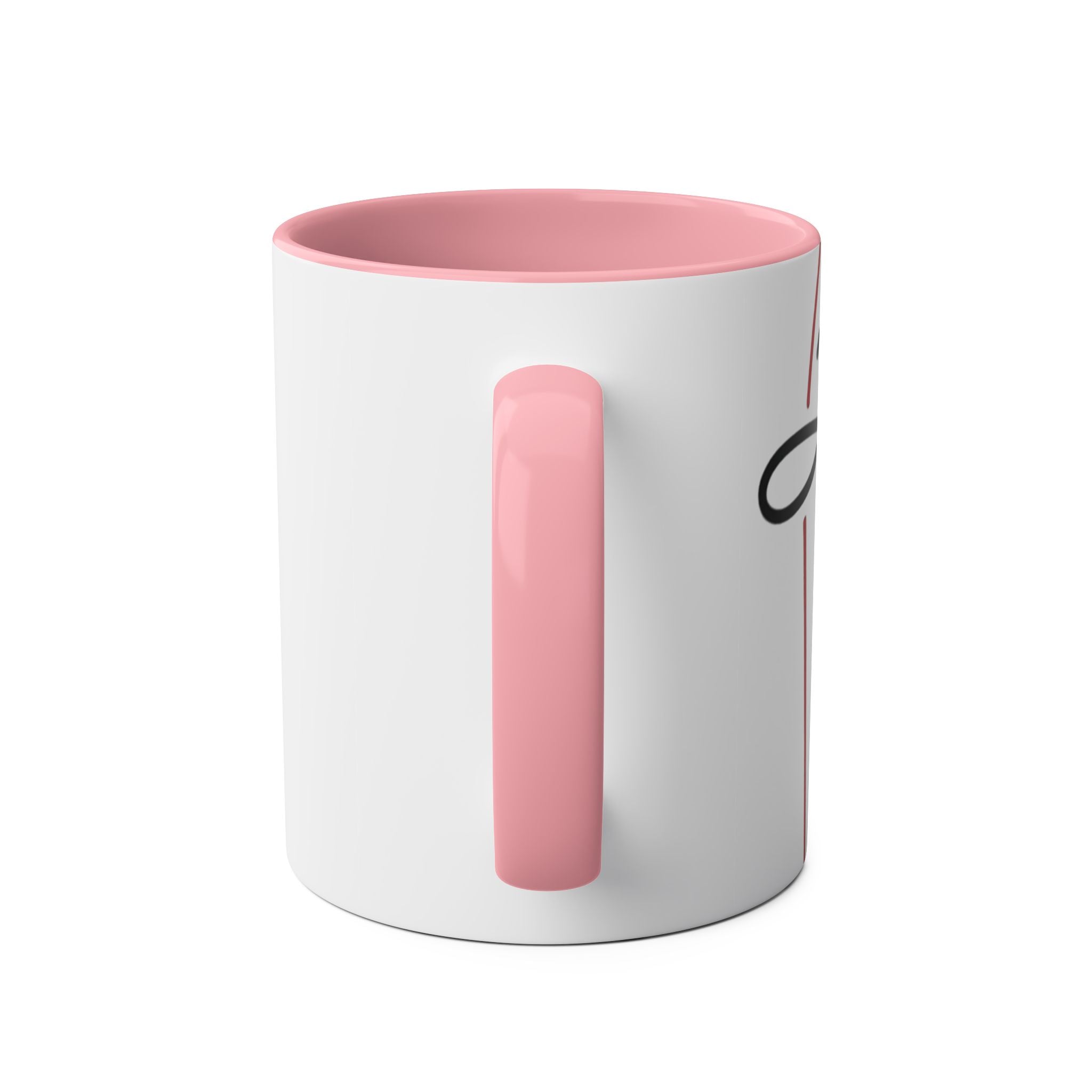Two-Tone Coffee Mug with Heart Design, Ideal Gift for Coffee Lovers, Cute Office Decor, Personalized Drinkware, Home & Kitchen
