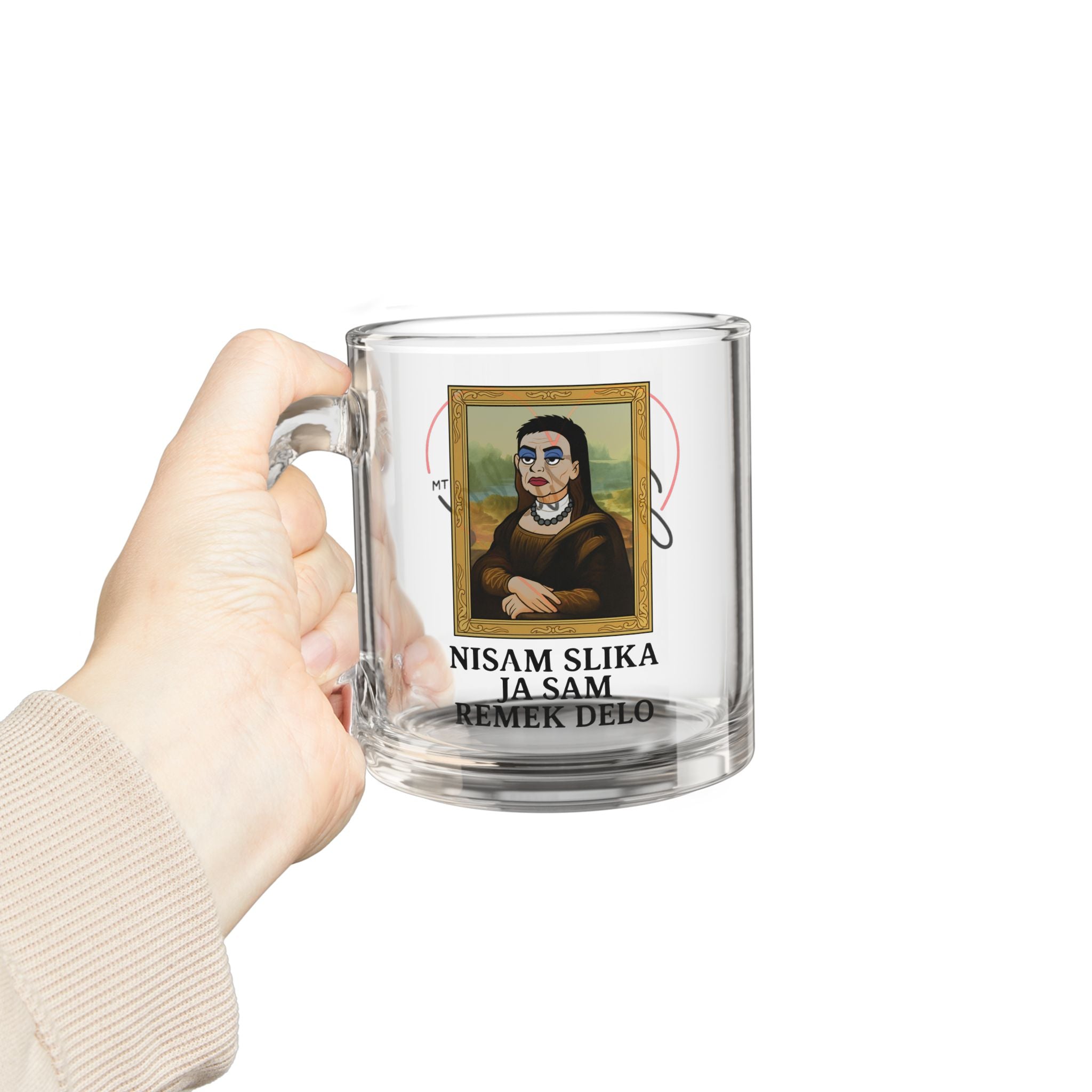 Glass Mug - JA RUSKA Collection - JA SAM REMEK DELO Motivational Message