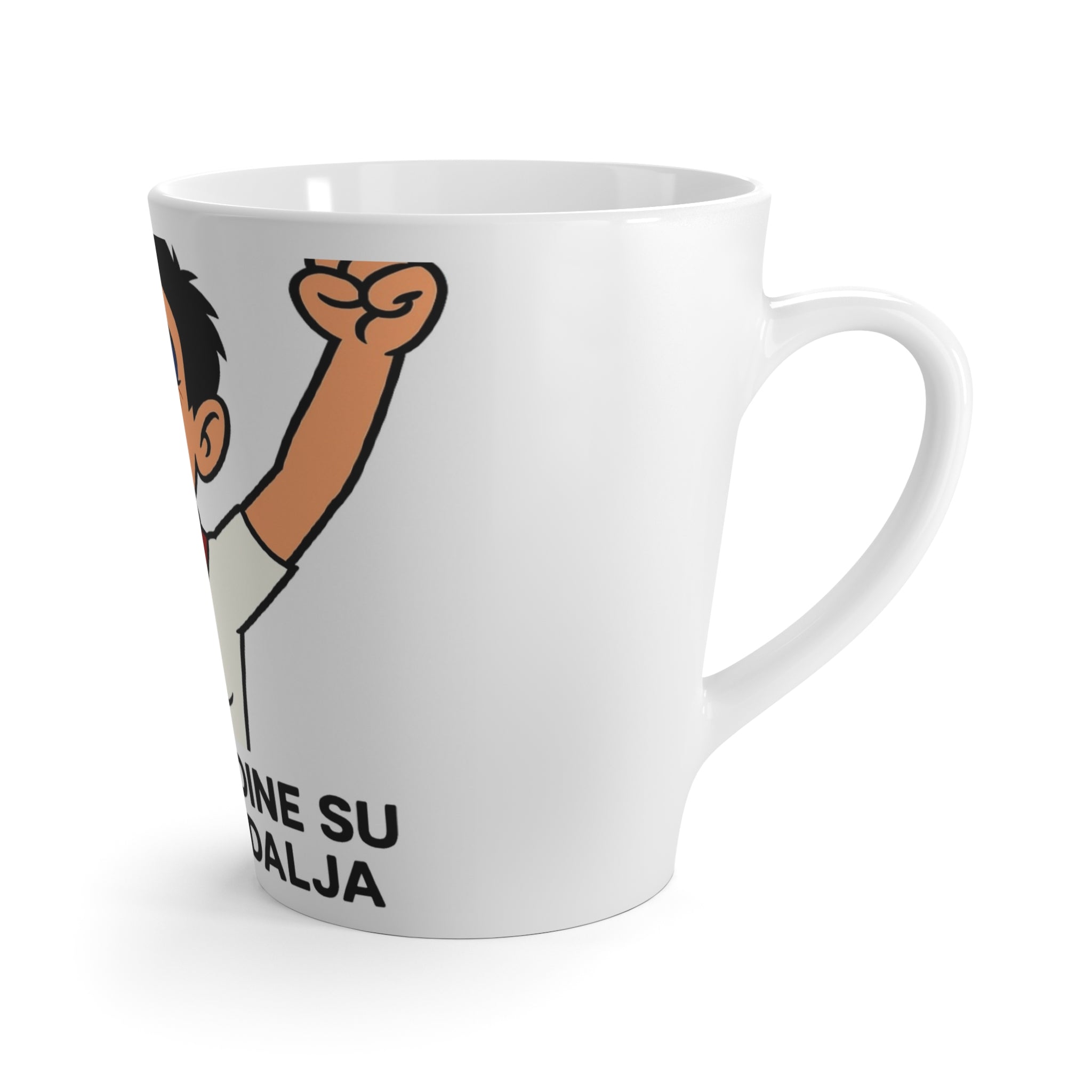 Celebratory Latte Mug with Fun Graphic, Perfect Gift for Retirement Parties, Birthdays, Coffee Lovers, Unique Gift Idea, Humor Mug