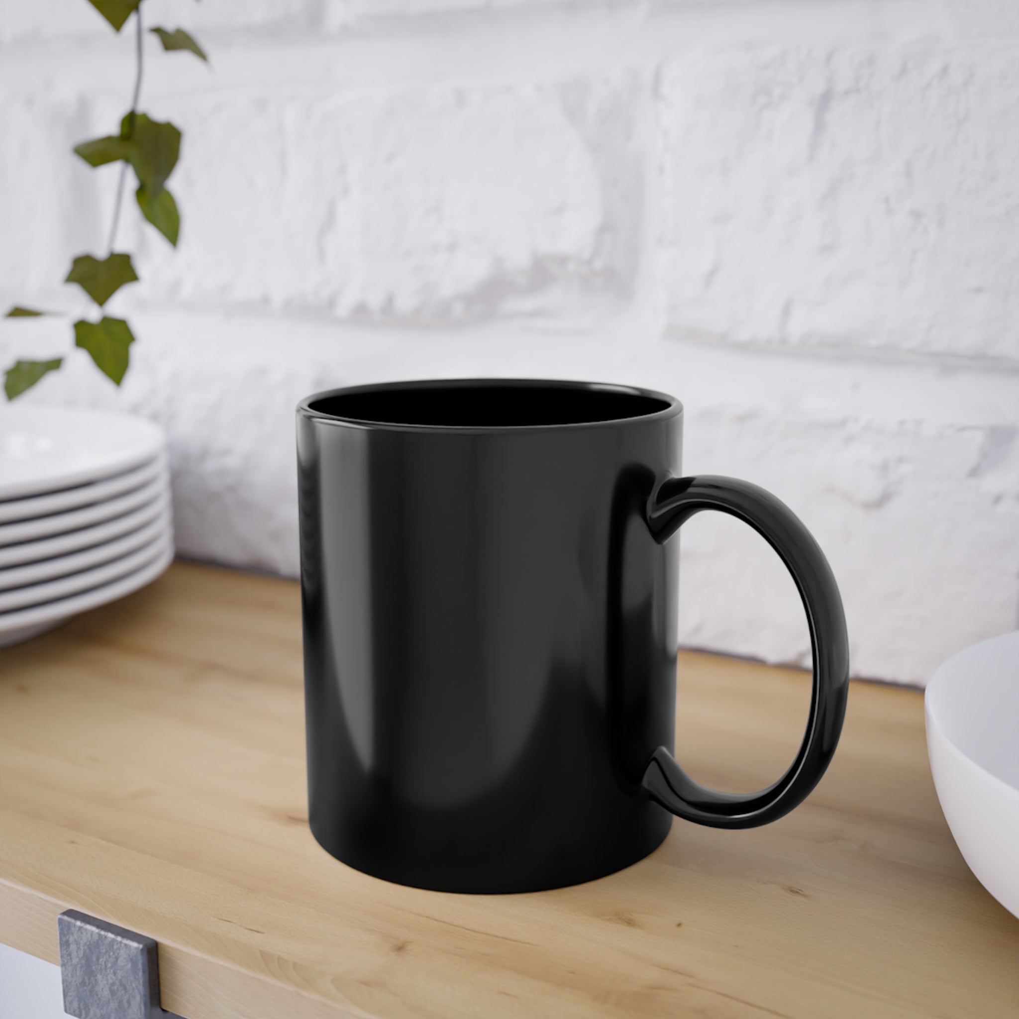 Black Coffee Mug with Fun Morning Design, Perfect for Coffee Lovers, Gift for Friends, Morning Motivation Cup, 11oz Ceramic Mug