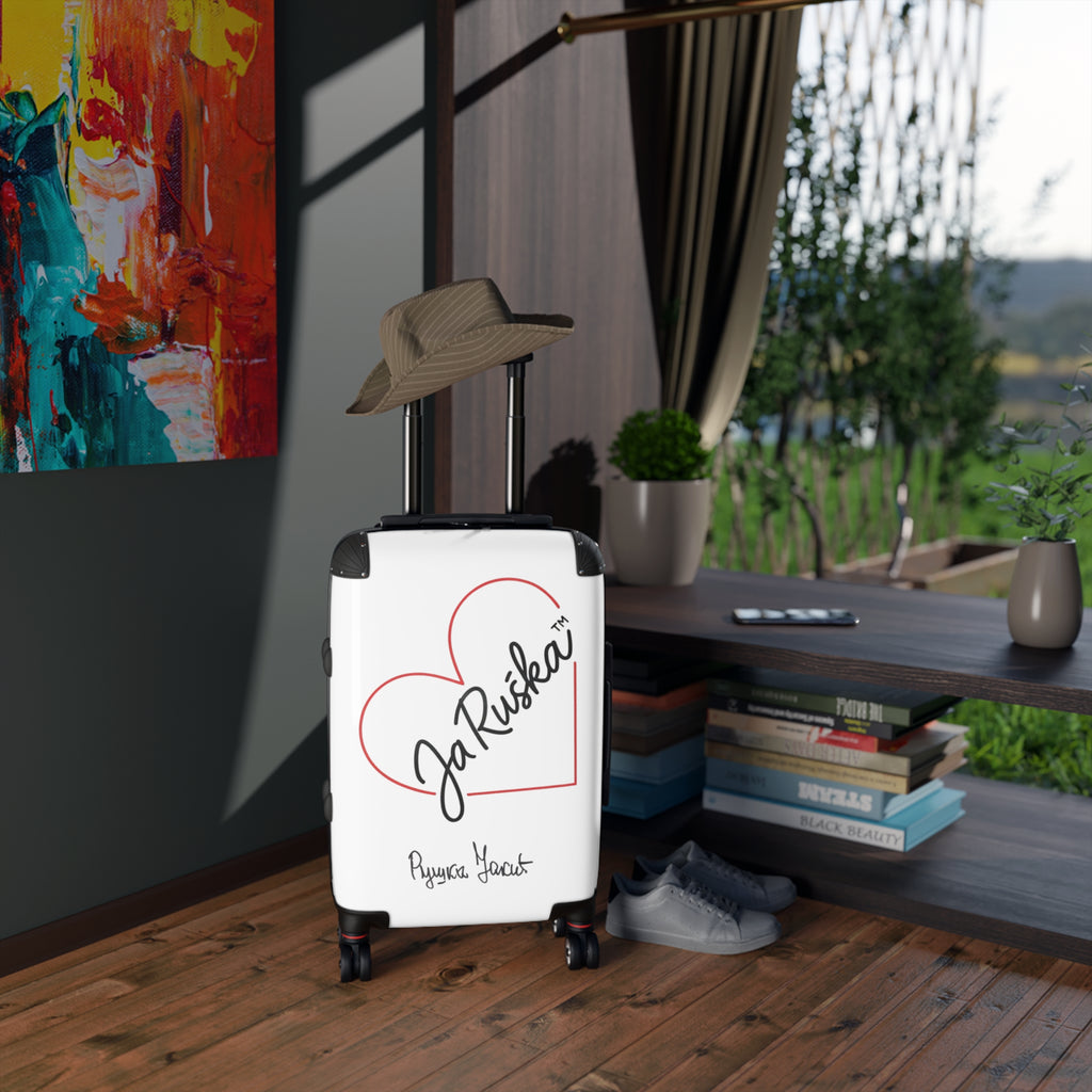 Stylish Travel Suitcase with Heart Design, Luggage, Travel Gear, Gift for Travelers, Love for Adventure, Heartbeat Suitcase