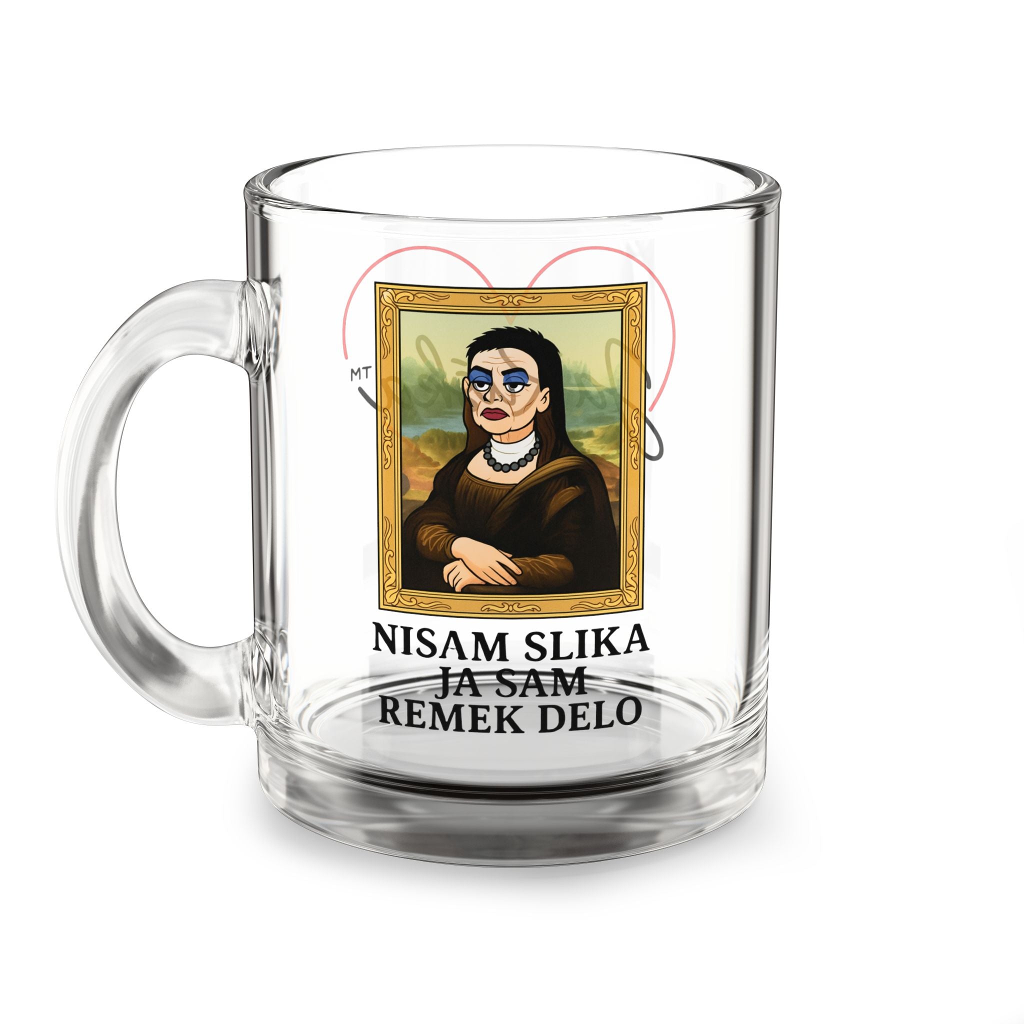 Glass Mug - JA RUSKA Collection - JA SAM REMEK DELO Motivational Message