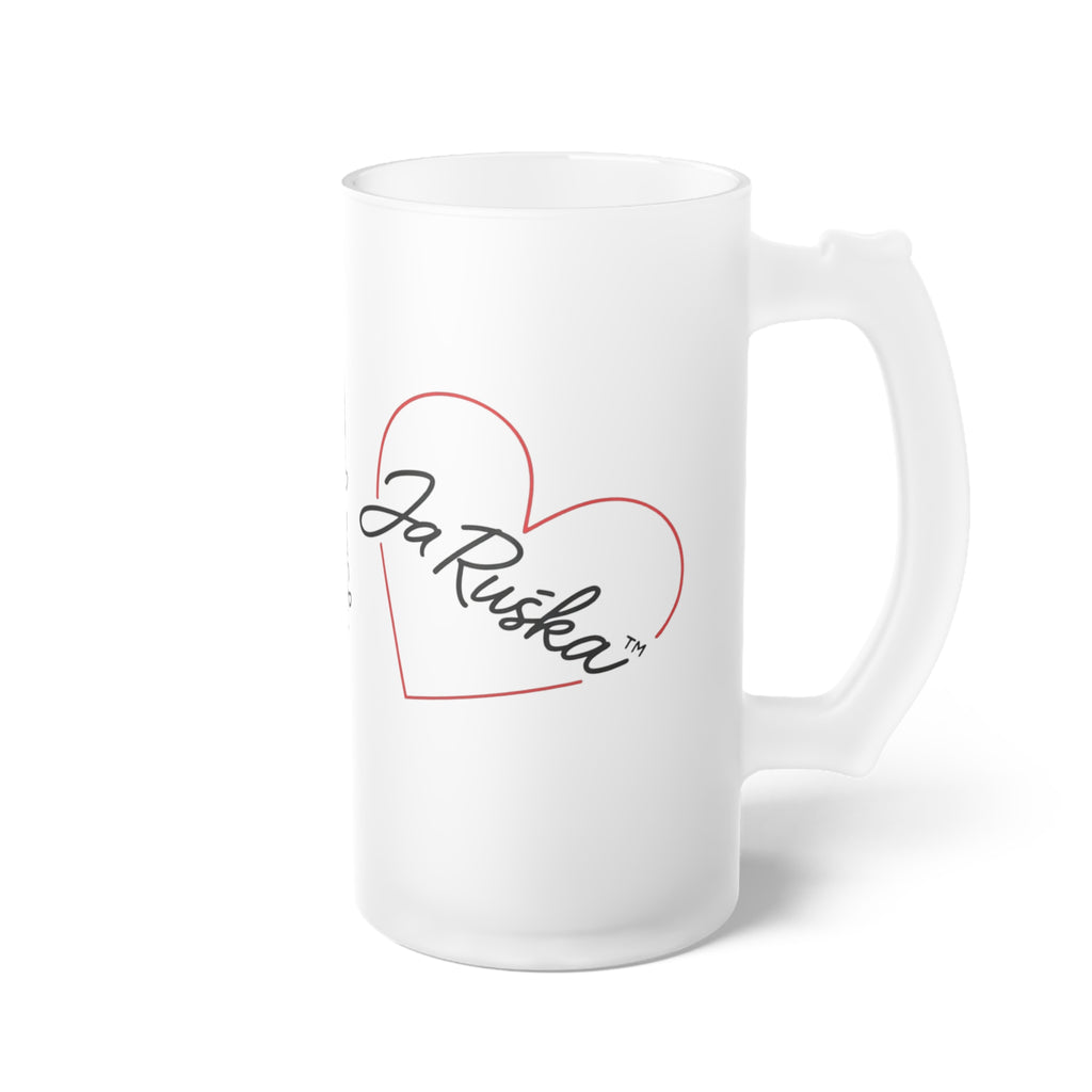 Frosted Glass Beer Mug, Perfect Gift for Beer Lovers, Unique Barware, Custom Drinkware, Beer Enthusiast Gifts, Festive Partyware